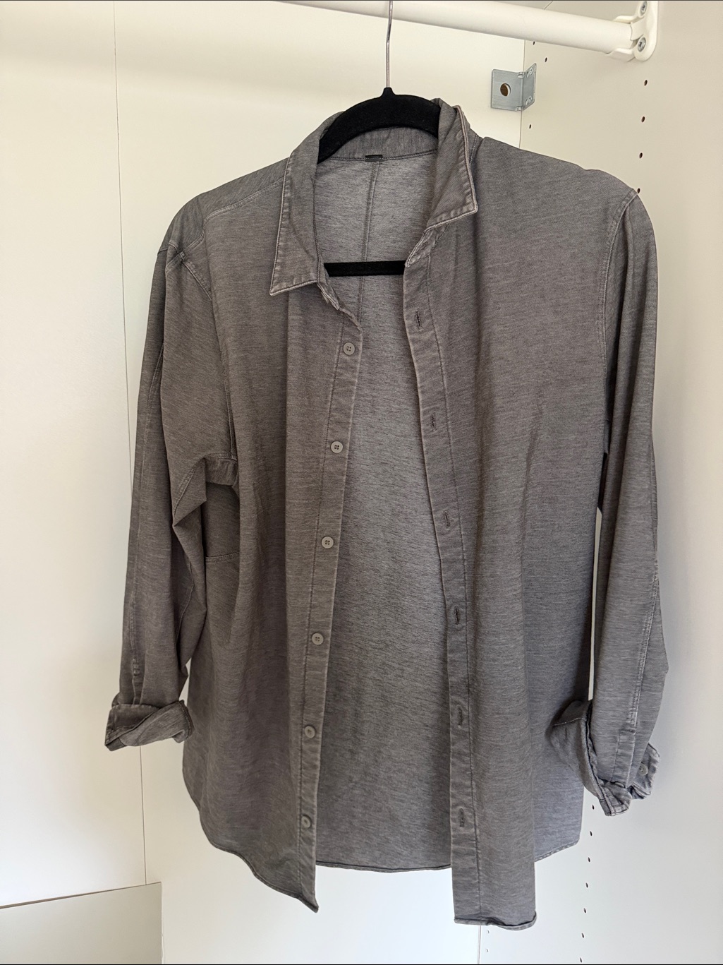 Lululemon Athletica Men's Casual Button-Down Shirt - Charcoal Gray